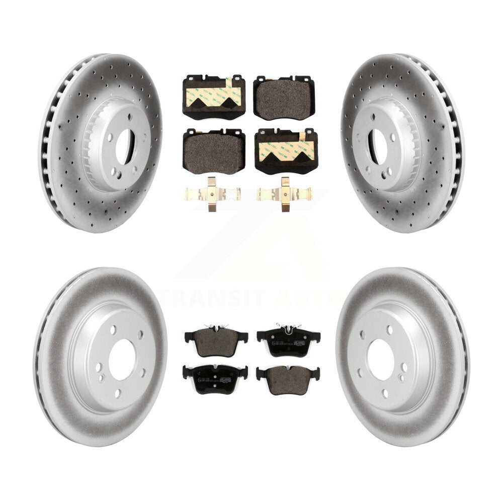 Front Rear Coated Disc Brake Rotors And Ceramic Pad Kit For Mercedes-Benz C300 C400 C350e KGT-104363