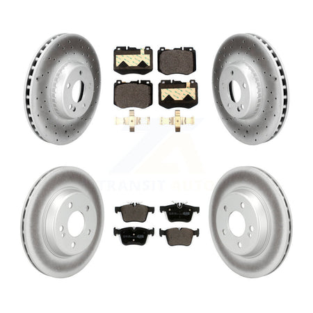 Front Rear Coated Disc Brake Rotors And Ceramic Pad Kit For Mercedes-Benz C300 C400 C350e KGT-104363