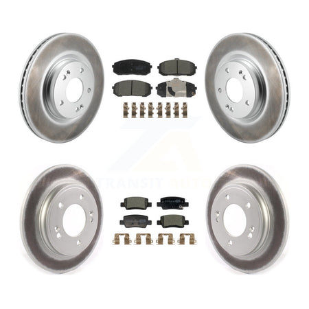 Front Rear Coated Disc Brake Rotors And Ceramic Pads Kit For Hyundai Elantra KGT-104365