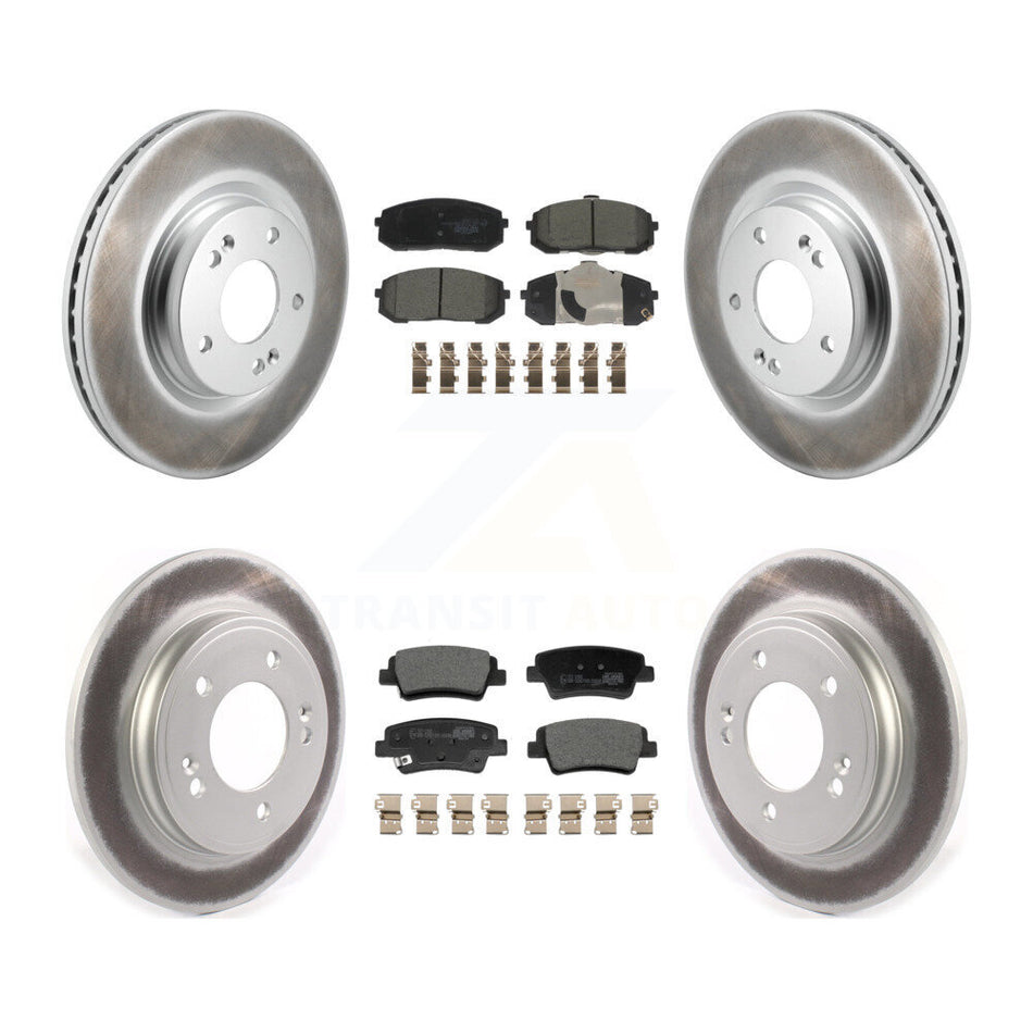 Front Rear Coat Brake Rotor Ceramic Pad Kit For Hyundai Elantra With Manual Parking KGT-104366