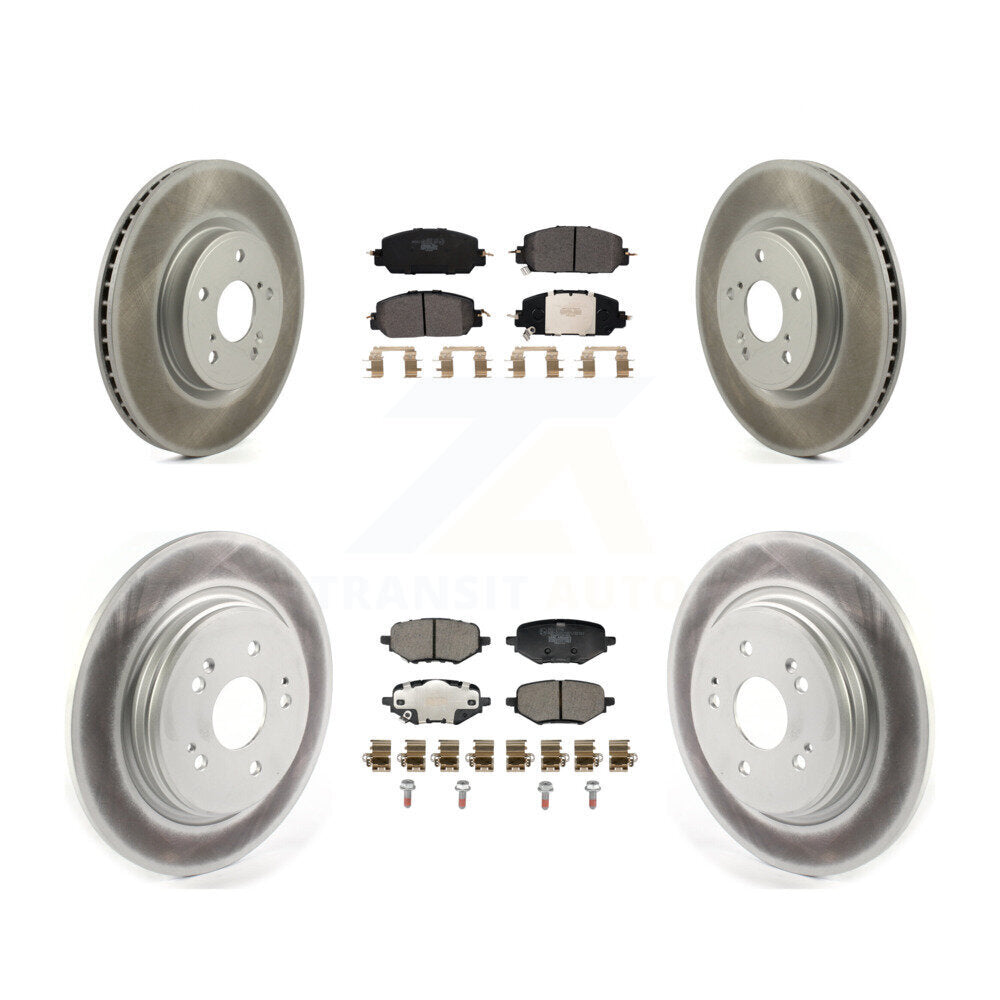 Front Rear Coated Disc Brake Rotors And Ceramic Pads Kit For 2023 Honda HR-V KGT-104367