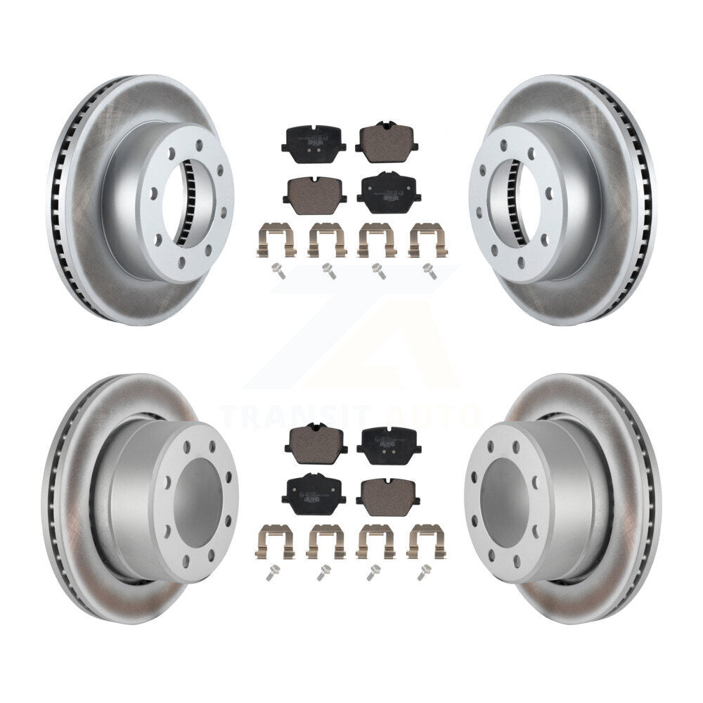 Front Rear Coated Brake Rotors Ceramic Pad Kit For 23-24 Ram 3500 With Single Wheels KGT-104368