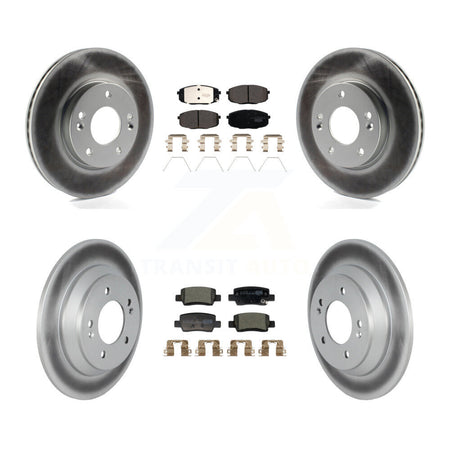 Front Rear Coated Brake Rotors Ceramic Pad Kit For Kia Seltos With Electric Parking KGT-104369