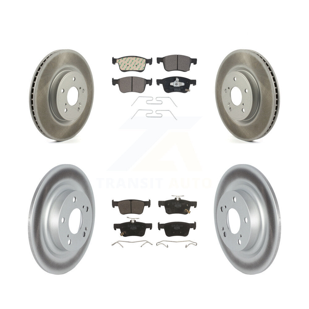 Front Rear Coated Disc Brake Rotors And Ceramic Pads Kit For 2024 Acura Integra 1.5L KGT-104370