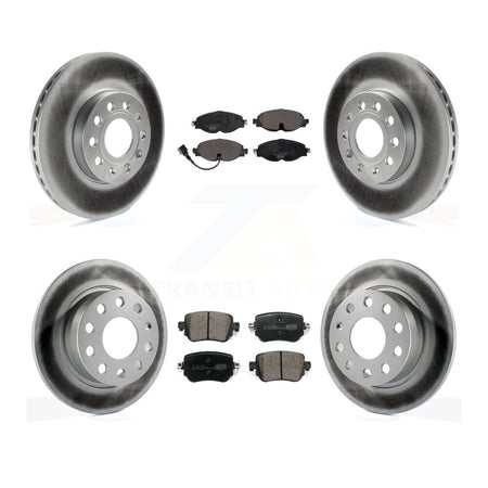 Front Rear Coated Disc Brake Rotors And Ceramic Pads Kit For Volkswagen Golf SportWagen KGT-104372