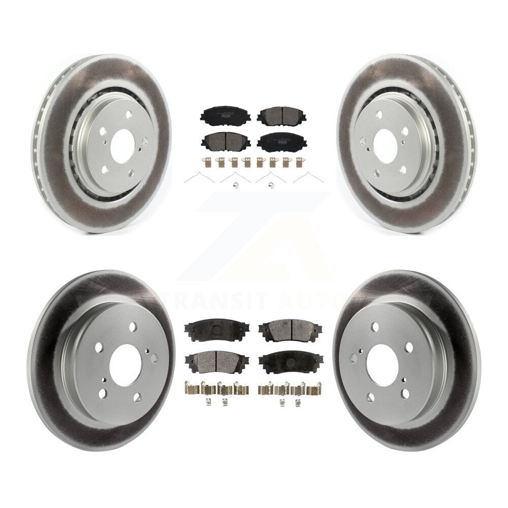 Front Rear Coated Brake Rotors Ceramic Pad Kit For 2020 Toyota Camry XSE With TRD Package KGT-104378