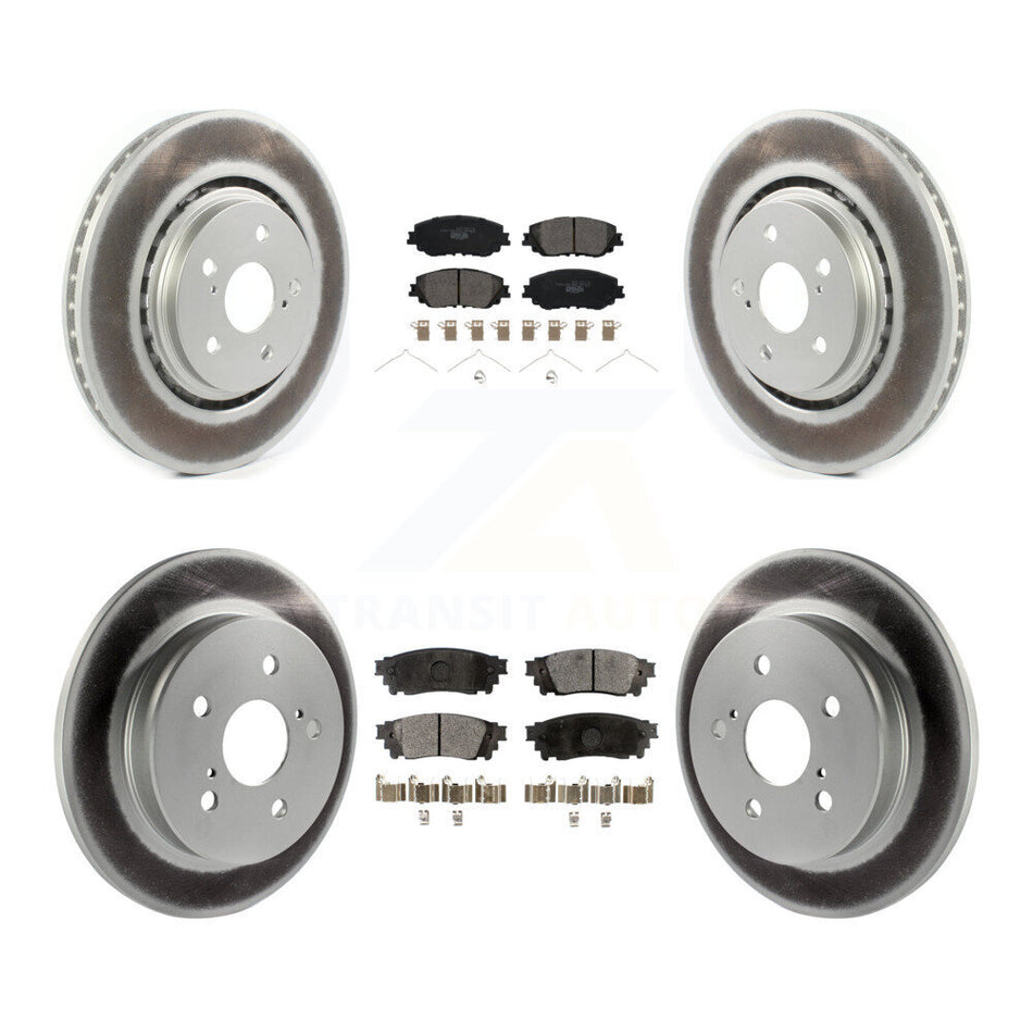 Front Rear Coated Brake Rotors Ceramic Pad Kit For 2020 Toyota Camry XSE With TRD Package KGT-104378
