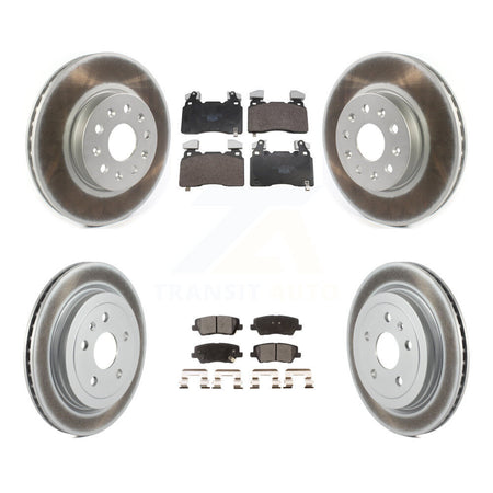 Front Rear Coated Disc Brake Rotors And Ceramic Pads Kit For Cadillac CTS KGT-104384