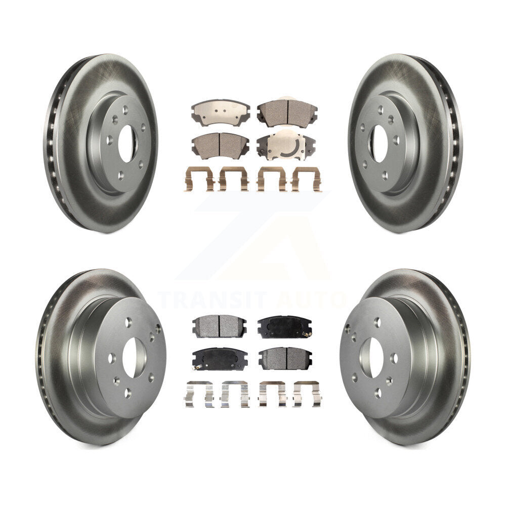 Front Rear Coated Disc Brake Rotors And Ceramic Pads Kit For GMC Terrain KGT-104388