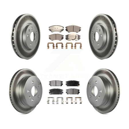 Front Rear Coated Disc Brake Rotors And Ceramic Pads Kit For GMC Terrain KGT-104388