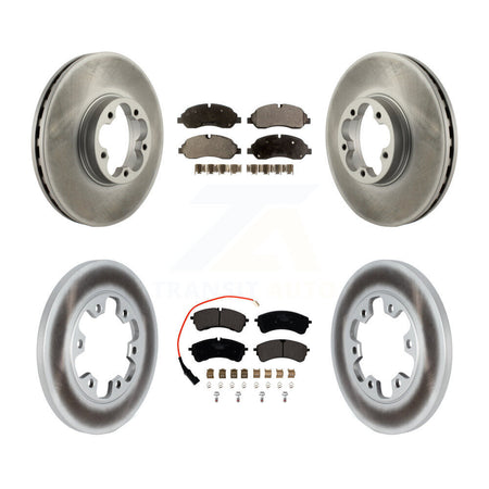 Front Rear Coated Disc Brake Rotors And Ceramic Pads Kit For 2023 Ford Transit-350 HD RWD KGT-104389