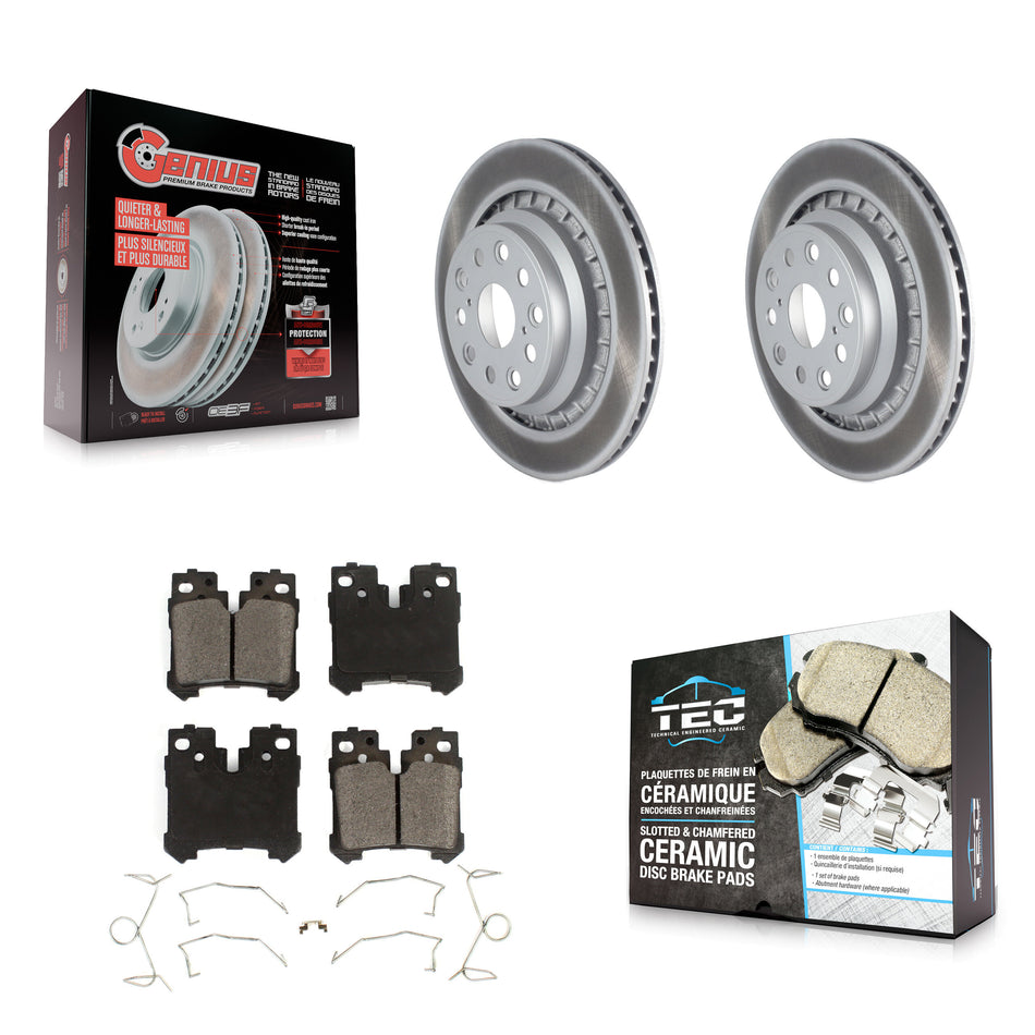 Rear Coated Disc Brake Rotors And Ceramic Pads Kit For Lexus LS460 LS600h KGT-104406