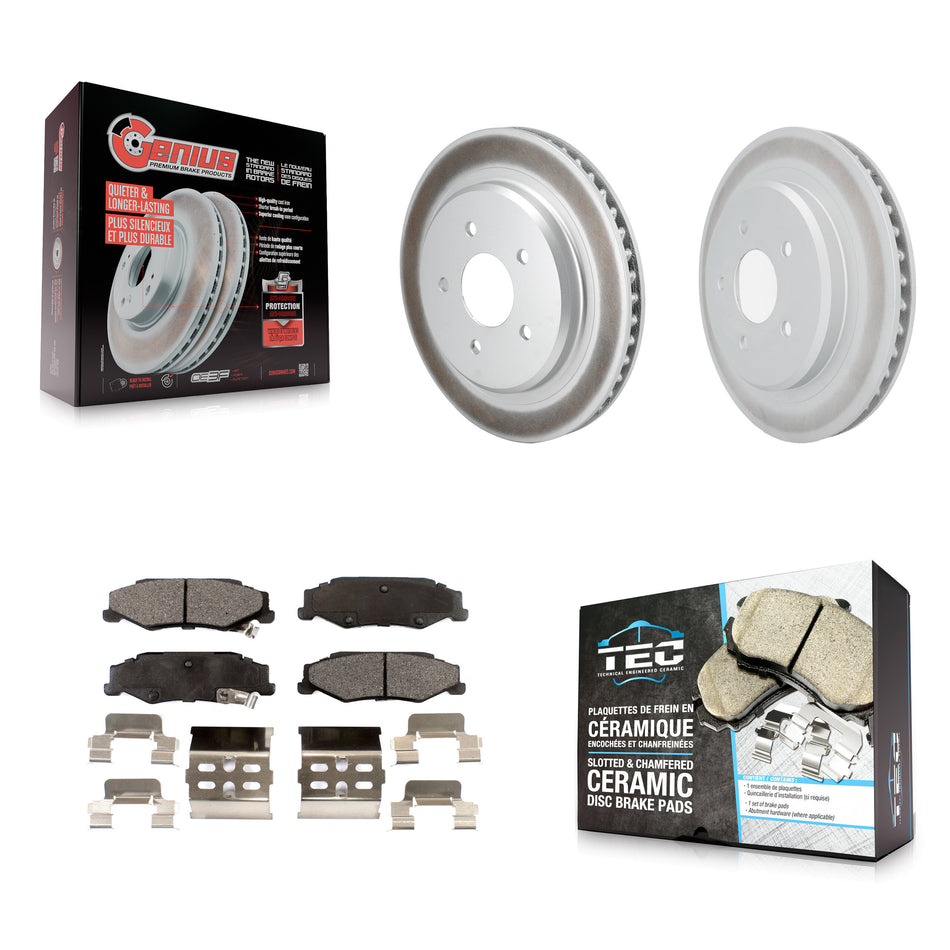 Rear Coated Disc Brake Rotors And Ceramic Pads Kit For 1997-2004 Chevrolet Corvette KGT-104410