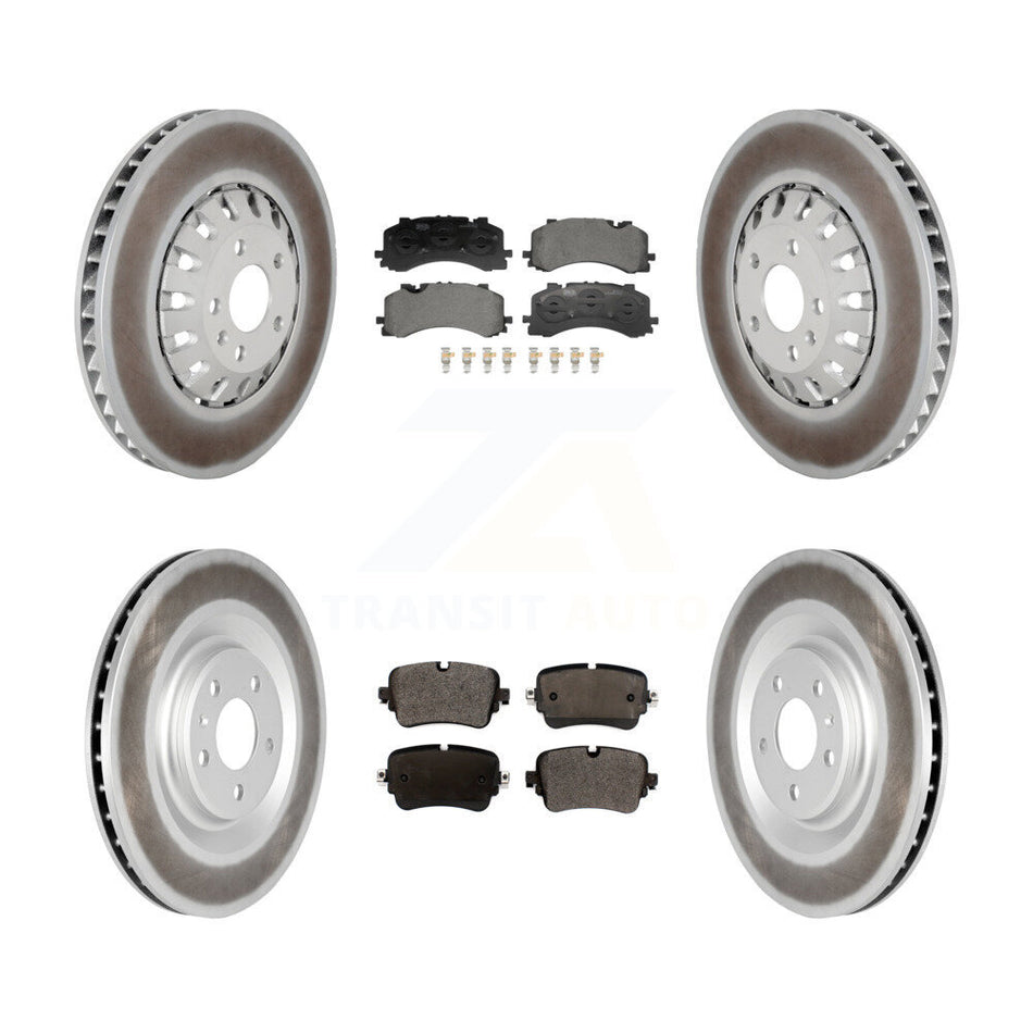 Front Rear Coated Disc Brake Rotors And Ceramic Pads Kit For 2019 Audi A8 Quattro 4.0L KGT-104411