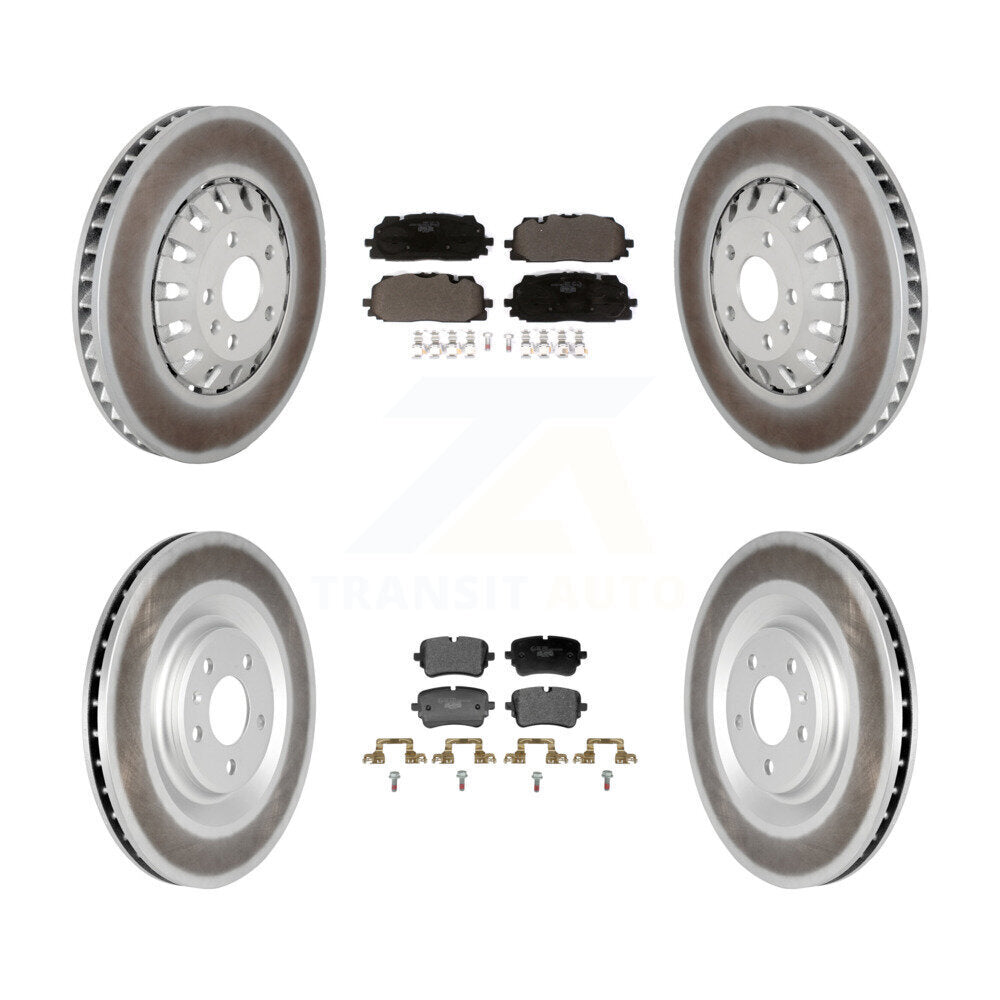 Front Rear Coated Disc Brake Rotors And Ceramic Pads Kit For Audi Q8 A8 Quattro KGT-104412