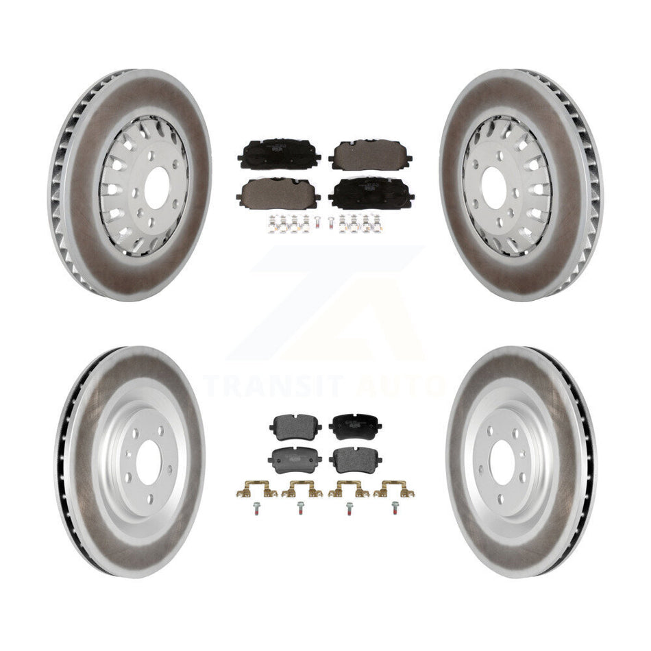 Front Rear Coated Disc Brake Rotors And Ceramic Pads Kit For Audi Q8 A8 Quattro KGT-104412