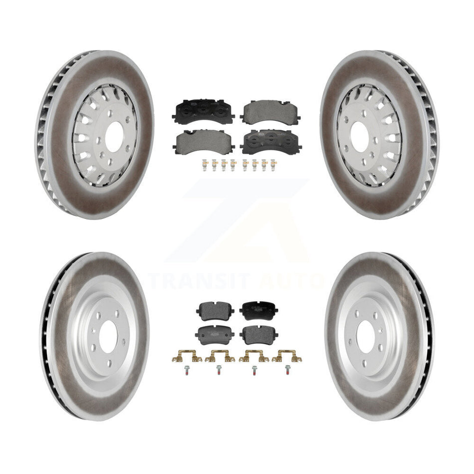 Front Rear Coated Disc Brake Rotors And Ceramic Pads Kit For 2021 Audi A8 Quattro 4.0L KGT-104413