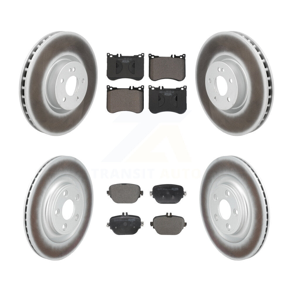 Front Rear Coated Disc Brake Rotors And Ceramic Pads Kit For Mercedes-Benz E53 AMG KGT-104416