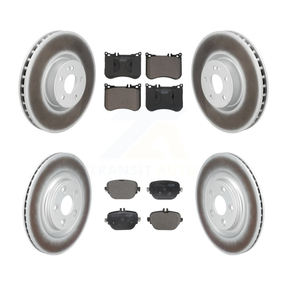 Front Rear Coated Disc Brake Rotors And Ceramic Pads Kit For Mercedes-Benz E53 AMG KGT-104416