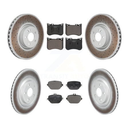 Front Rear Coated Disc Brake Rotors And Ceramic Pads Kit For Mercedes-Benz E53 AMG KGT-104417