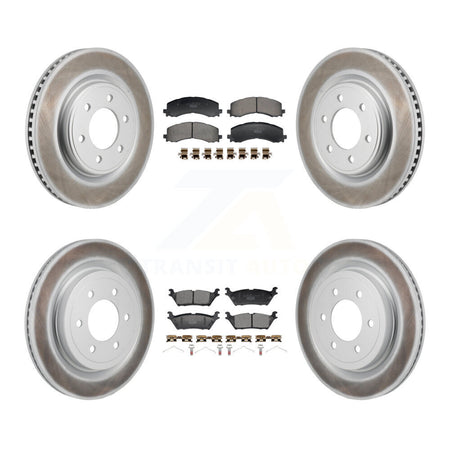 Front Rear Coat Brake Rotor Ceramic Pad Kit For Ford F-150 With 350mm Diameter KGT-104419