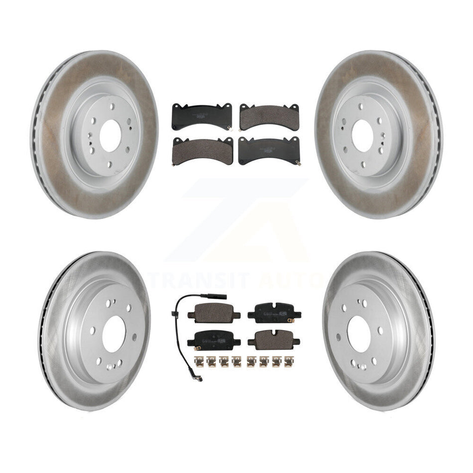 Front Rear Coat Brake Rotor Ceramic Pad Kit For GMC Sierra 1500 Chevrolet Silverado Tahoe KGT-104422