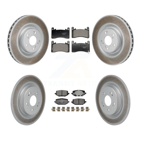 Front Rear Coated Disc Brake Rotors And Ceramic Pads Kit For 2022-2023 Acura MDX 3.0L KGT-104425