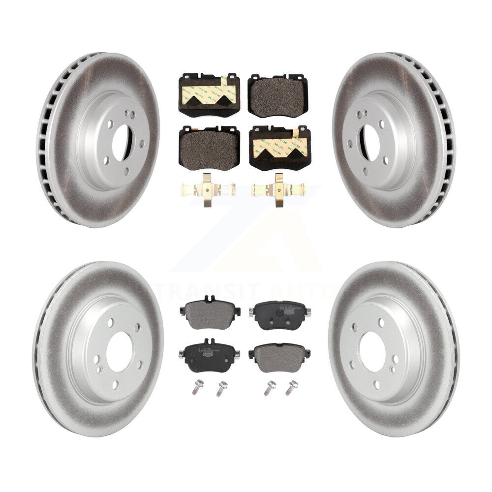 Front Rear Coat Brake Rotors Ceramic Pad Kit For Mercedes-Benz E300 Without Sport Package KGT-104427