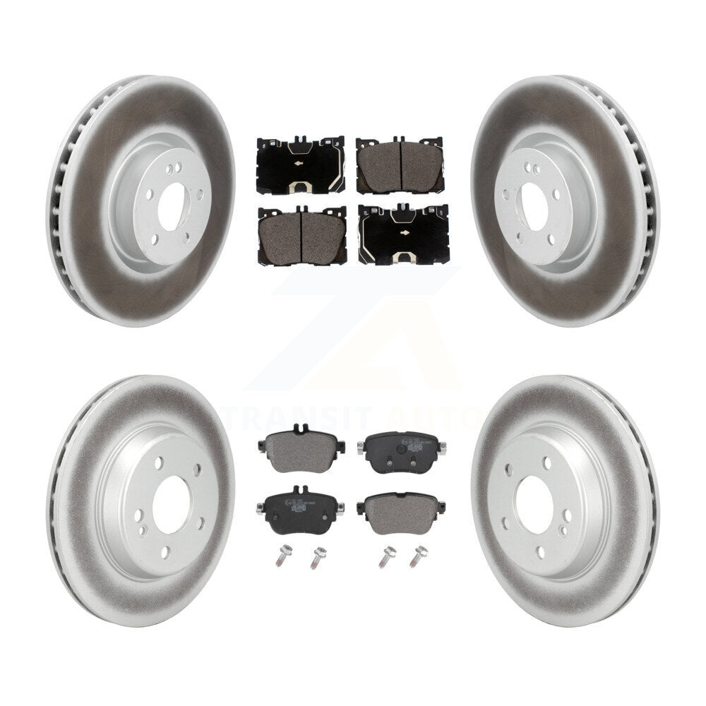 Front Rear Coated Disc Brake Rotors And Ceramic Pads Kit For Mercedes-Benz E300 E350 KGT-104428