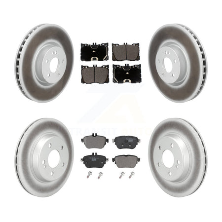 Front Rear Coated Disc Brake Rotors And Ceramic Pads Kit For Mercedes-Benz E300 E350 KGT-104428