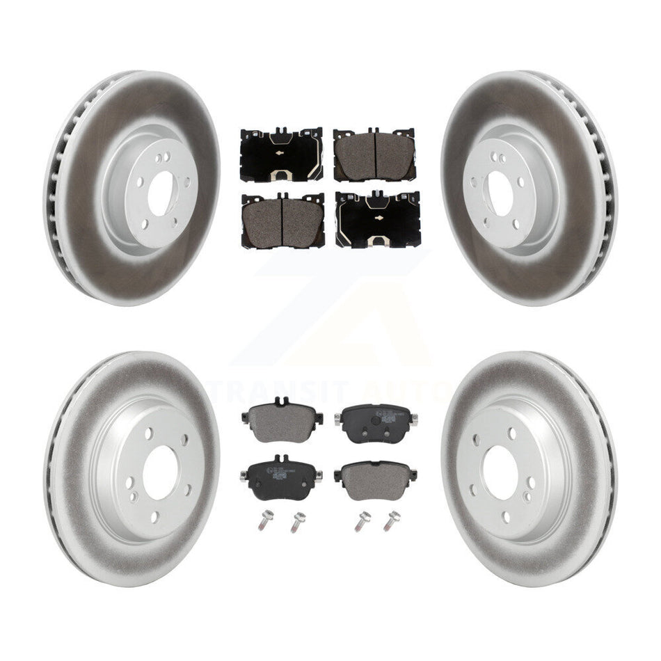 Front Rear Coated Disc Brake Rotors And Ceramic Pads Kit For Mercedes-Benz E300 E350 KGT-104428