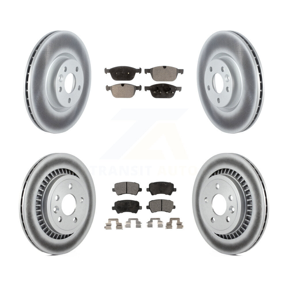 Front Rear Coated Brake Rotors Ceramic Pad Kit For 2016 Volvo XC60 To Chassis VIN #785803 KGT-104430
