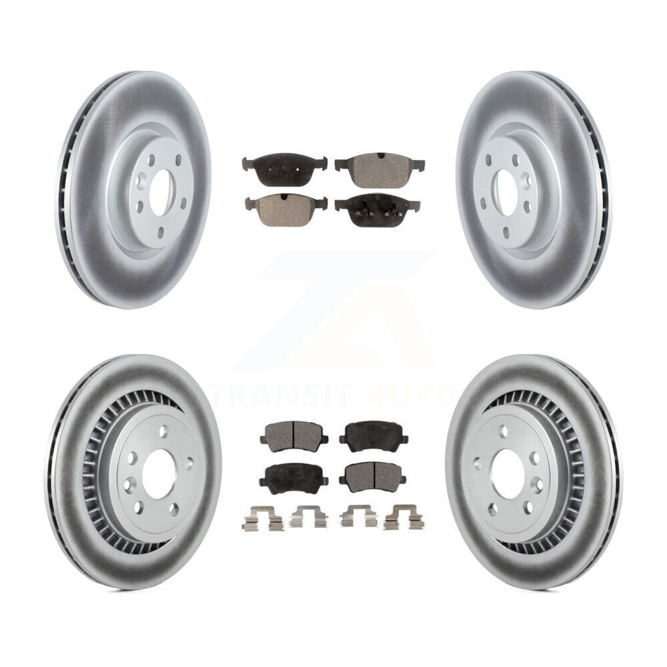 Front Rear Coated Brake Rotors Ceramic Pad Kit For 2016 Volvo XC60 To Chassis VIN #785803 KGT-104430