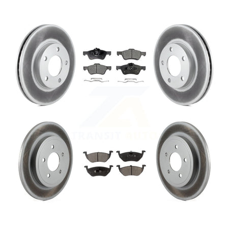 Front Rear Coated Disc Brake Rotors And Ceramic Pads Kit For Mercury Mariner KGT-104432