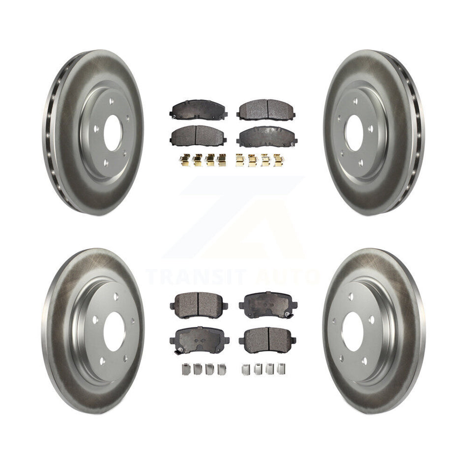 Front Rear Coated Disc Brake Rotors And Ceramic Pads Kit For Volkswagen Routan KGT-104433