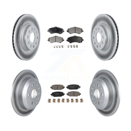 Front Rear Coated Disc Brake Rotors And Ceramic Pad Kit For 2018-2020 Jeep Wrangler Sport KGT-104434