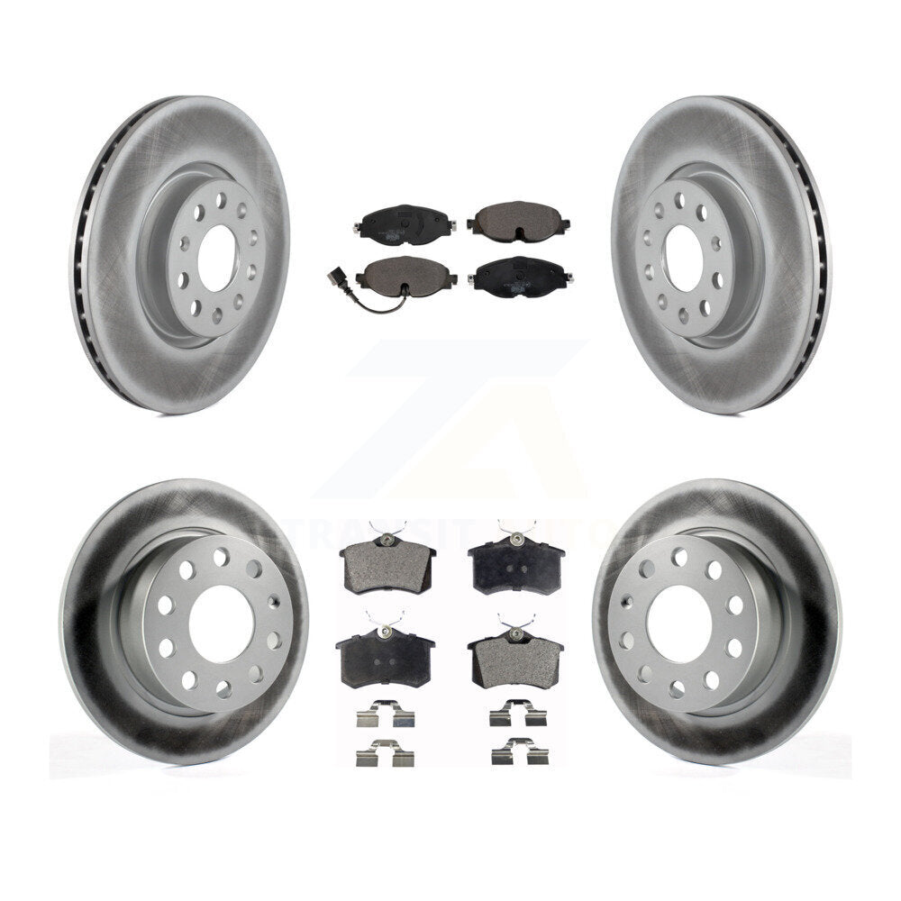 Front Rear Coated Disc Brake Rotors And Ceramic Pads Kit For Volkswagen Golf Alltrack KGT-104435