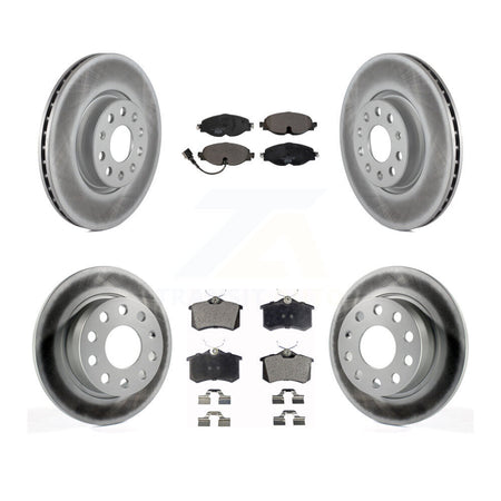 Front Rear Coated Disc Brake Rotors And Ceramic Pads Kit For Volkswagen Golf Alltrack KGT-104435