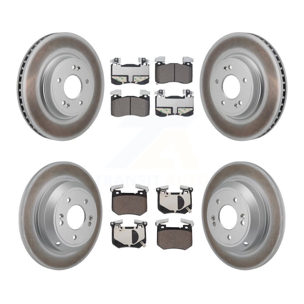 Front Rear Coat Brake Rotors Ceramic Pad Kit For 2023 Genesis G70 2.0L With Brembo Brakes KGT-104438