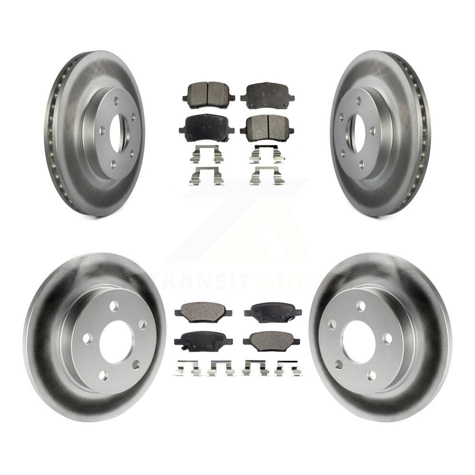 Front Rear Coated Brake Rotor & Ceramic Pad Kit For 2007-2008 Pontiac G5 Disc rear brakes KGT-104444