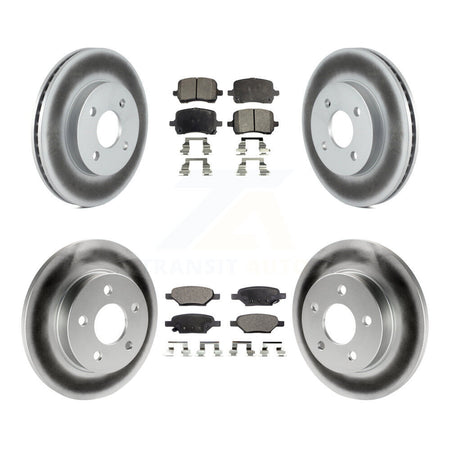 Front Rear Coated Brake Rotor & Ceramic Pad Kit For 2007-2008 Pontiac G5 Disc rear brakes KGT-104445