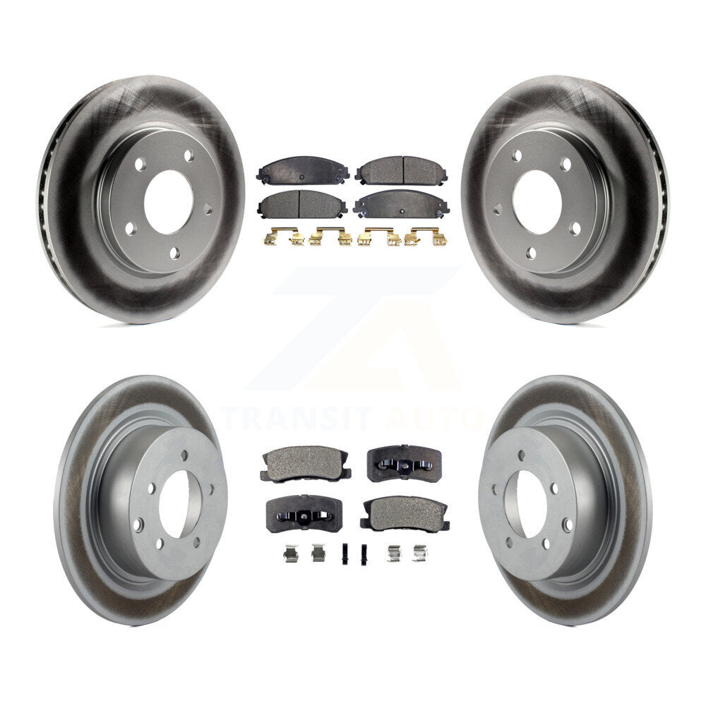Front Rear Coated Disc Brake Rotors And Ceramic Pad Kit For 2008-2009 Dodge Caliber SRT-4 KGT-104446