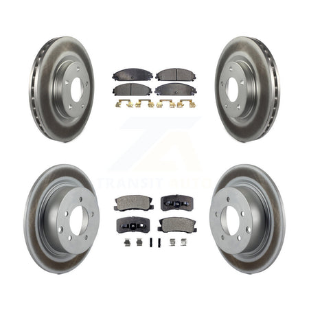 Front Rear Coated Disc Brake Rotors And Ceramic Pad Kit For 2008-2009 Dodge Caliber SRT-4 KGT-104447