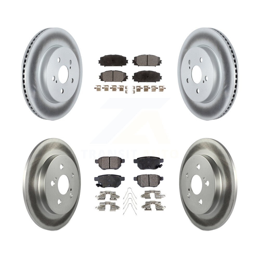 Front Rear Coated Disc Brake Rotor Ceramic Pad Kit For 2019 Toyota Prius Prime From 05 19 KGT-104448