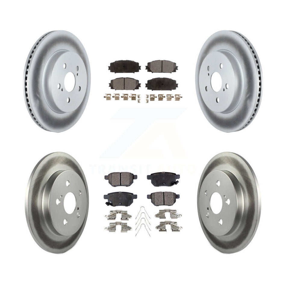 Front Rear Coated Disc Brake Rotor Ceramic Pad Kit For 2019 Toyota Prius Prime From 05 19 KGT-104448