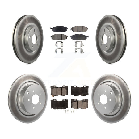 Front Rear Coat Disc Brake Rotors Ceramic Pad Kit For INFINITI M37 QX70 Q70 Q70L M56 M35h KGT-104449