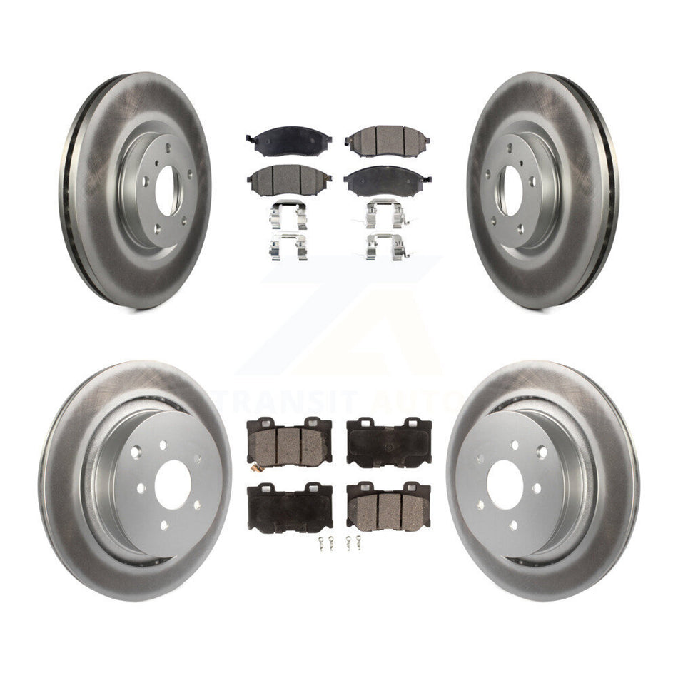 Front Rear Coat Disc Brake Rotors Ceramic Pad Kit For INFINITI M37 QX70 Q70 Q70L M56 M35h KGT-104449