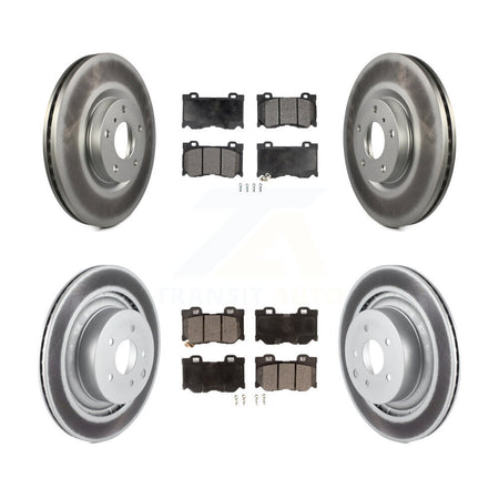 Front Rear Coat Brake Rotor Ceramic Pad Kit For 09-13 INFINITI G37 AWD With Brembo Brakes KGT-104450