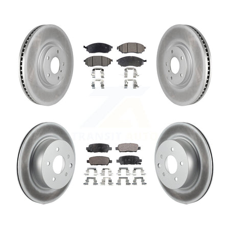 Front Rear Coat Brake Rotors Ceramic Pad Kit For 09-13 INFINITI G37 Without Brembo Brakes KGT-104451