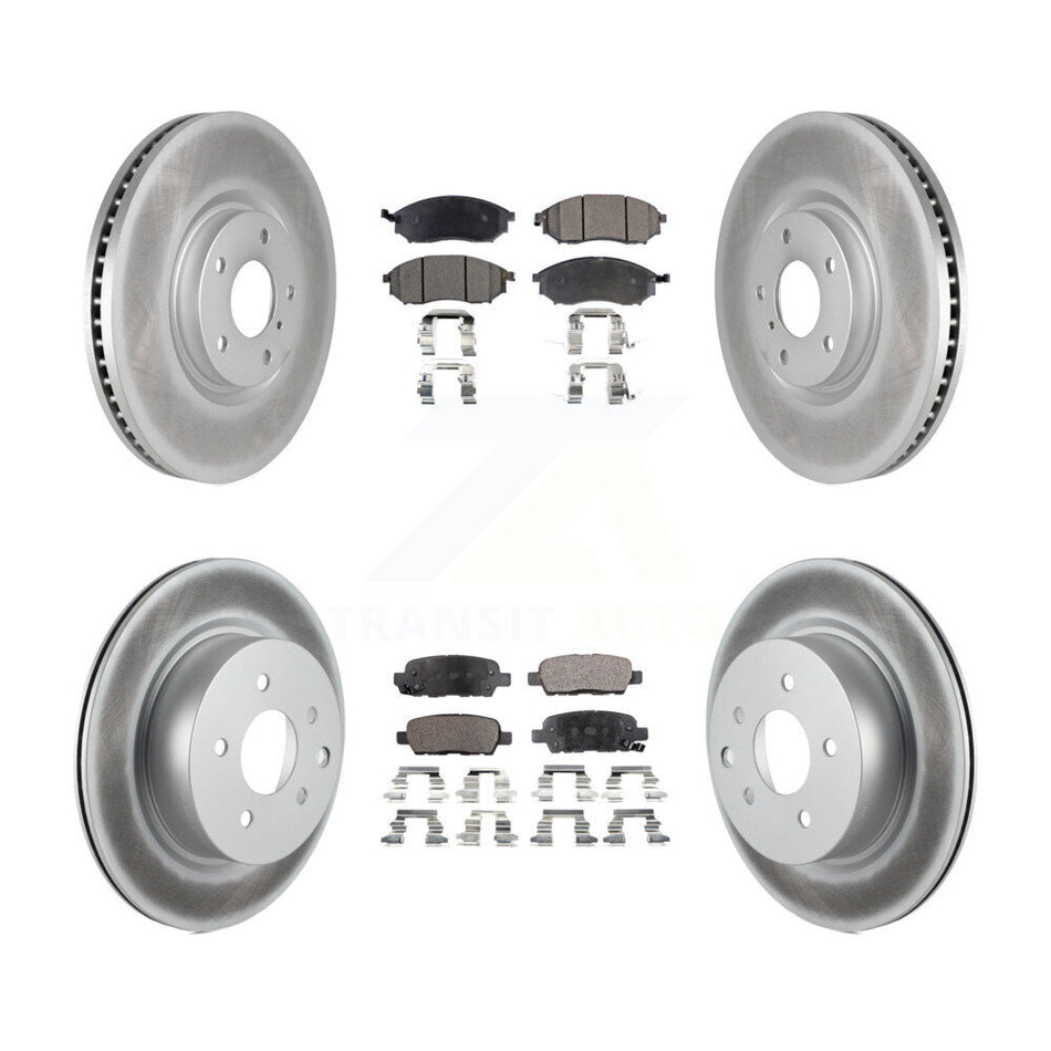 Front Rear Coat Brake Rotors Ceramic Pad Kit For 09-13 INFINITI G37 Without Brembo Brakes KGT-104451